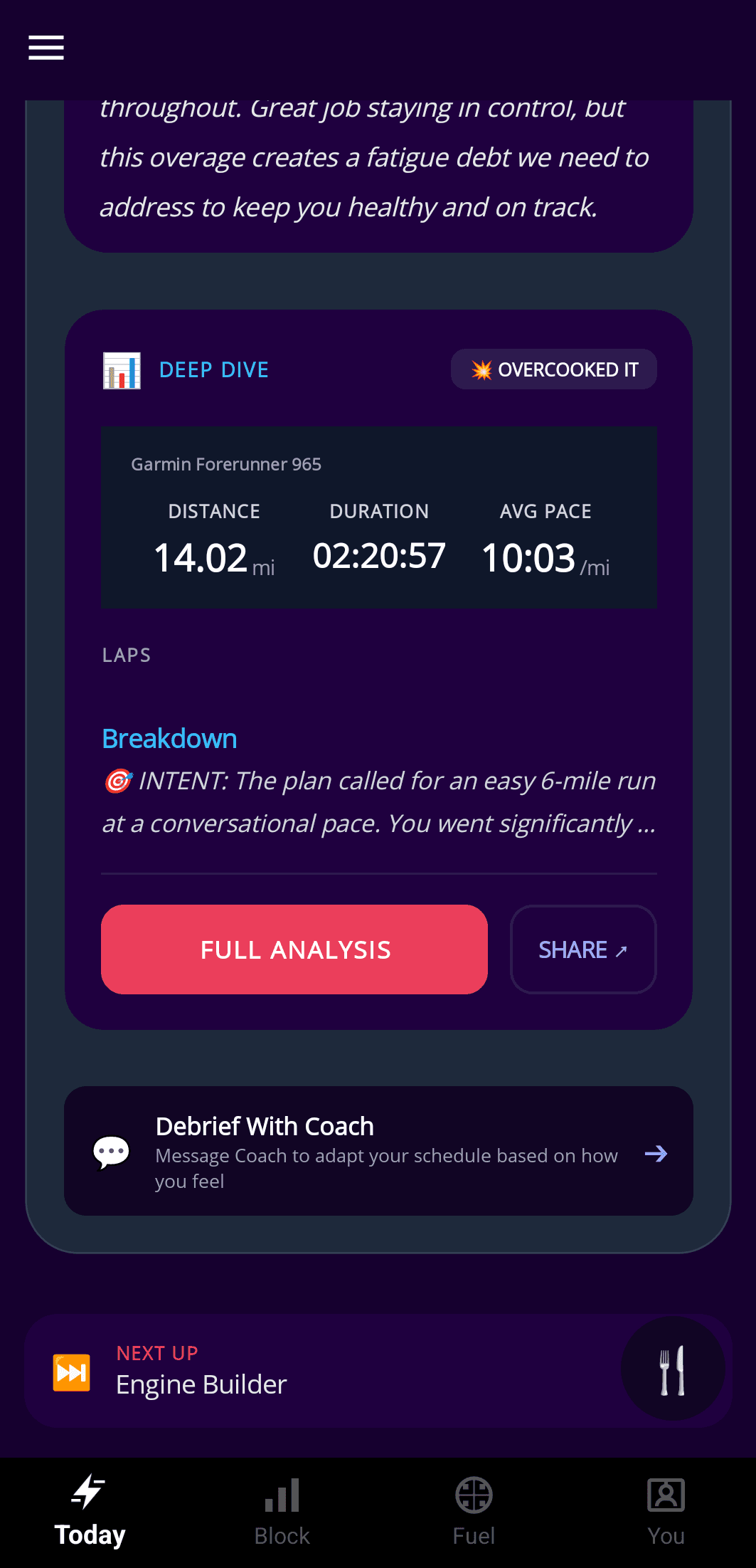 Workout Deep Dive