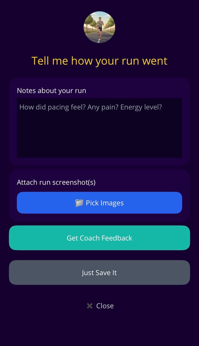 Ask coach to review your run