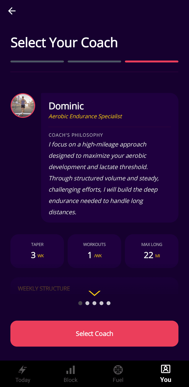 Select your AI coach